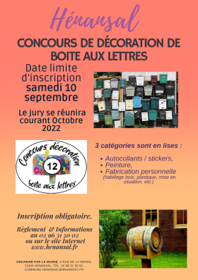 Concours Décoration de Boite aux Lettres