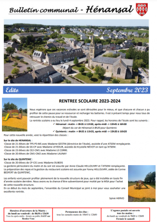 Bulletin septembre 2023