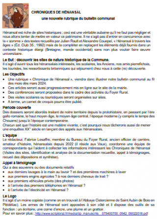 00 - Présentation des Chroniques