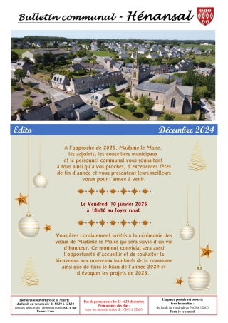 Bulletin municipal décembre 2024