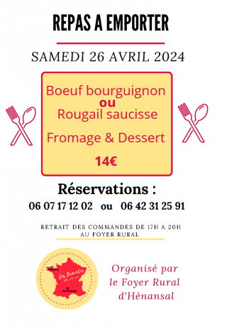 Repas à emporter Foyer Rural 